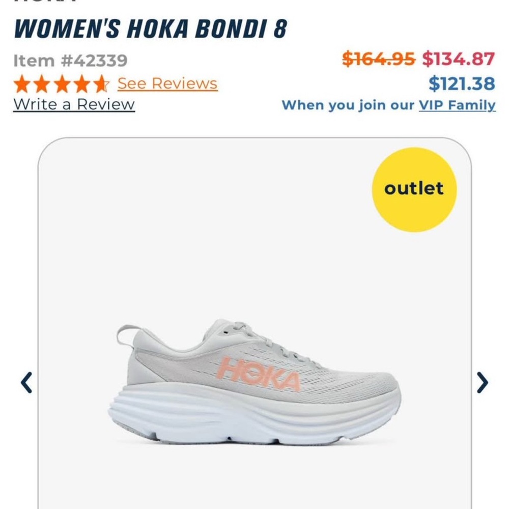 Hoka Women's Bondi 8 Sneakers - Gray and Pink